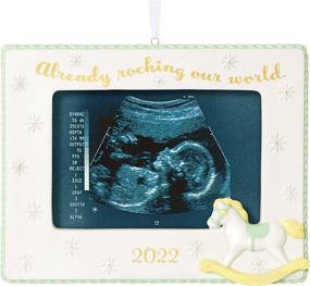 img 4 attached to 🎄 Hallmark Keepsake 2022 Christmas Ornament - Rocking Our World Sonogram Picture Frame (Porcelain)