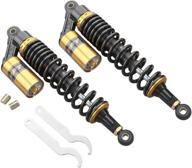 🏍️ gzyf pair 400mm motorcycle atv shock absorbers: universal fit for honda suzuki yamaha kawasaki atv go kart quad dirt sport bikes - black & gold логотип