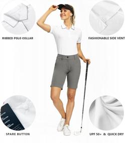 img 2 attached to Hiverlay Women'S Golf Polo Shirts - Lightweight UPF 50+ Quick-Dry Collared Shirts For Tennis, Daily Wear, And Work Tops