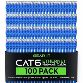 img 4 attached to Подключайтесь с помощью 100-упаковок GearIT Ethernet-кабелей Cat6 длиной 3 фута — надежное сетевое решение