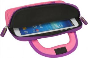 img 1 attached to 7-8 Inch Kid Tablet Sleeve - Evecase Cute Fairy Tale Princess Themed Neoprene Carrying Case Bag With Dual Handle & Accessory Pocket (Pink & Purple Trim)
