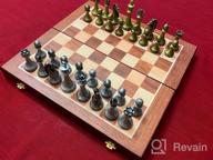 img 1 attached to Travel Metal Chess Set - Wooden Folding Board & Pieces For Adults & Kids | Fun Board Game! review by Mike Steeg