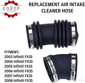 img 2 attached to 🔧 KOROP Air Intake Cleaner Hose - High-Quality Replacement for Infiniti FX35 2003-2008, Enhance Engine Performance with Fresh Intake Boot Tube Duct 16576CG000