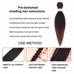 img 2 attached to Pre Stretched Braiding Hair 12 Inch 8 Packs Ombre Short Braiding Hair Crochet Braids Natural Easy Braid Hot Water Setting Professional Synthetic Hair Extensions Soft Yaki Straight Texture (#1B/30)