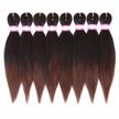 pre stretched braiding hair 12 inch 8 packs ombre short braiding hair crochet braids natural easy braid hot water setting professional synthetic hair extensions soft yaki straight texture (#1b/30) logo