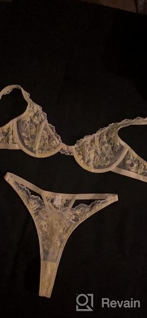 img 1 attached to Floral Lace Bra And Panty Set: Exotic 2 Piece Lingerie For Women With Underwired Support review by Larry Lackings