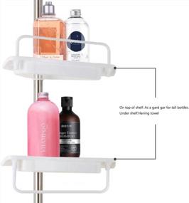 img 1 attached to Shower Caddy,Bigzzia Bathroom Corner Shelf 4 Tier Adjustable Shower Rack Stainless Telescopic Shower Organiser Caddy Holder No Drilling Pole Height 105 To 310Cm