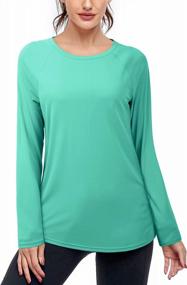 img 3 attached to BLEVONH Women Casual Sports Shirt Built In Bras UPF50+ Long Sleeve Tops S-2XL