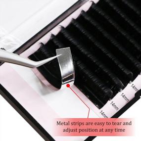 img 1 attached to Eyelash Extensions 0.15Mm C Curl 14Mm Supplies Matte Black Individual Eyelashes Salon Use0.03/0.05/0.07/0.10/0.15/0.20Mm C/D Single 8-18Mm Mix 8-15Mm/10-15Mm（0.15 C 14Mm）