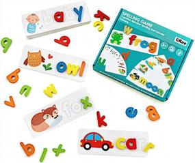 img 4 attached to Enhance Your Child'S Reading Skills With LIKEE Wooden Sight Word Flash Cards - 28 Cards And 52 Blocks Included!
