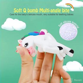 img 2 attached to Unicorn Soft Silicone Baby Teether Toy by HAOBAOBEI - BPA-Free, Soothes Teething Pain and 🦄 Sore Gums, Chewy Toys for Infants and Toddlers, Perfect Gift for Baby Boys and Girls (White)