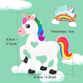 img 3 attached to Unicorn Soft Silicone Baby Teether Toy by HAOBAOBEI - BPA-Free, Soothes Teething Pain and 🦄 Sore Gums, Chewy Toys for Infants and Toddlers, Perfect Gift for Baby Boys and Girls (White)