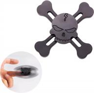 skull hand fidget spinner metal spinner toy focusing fidget toys relievers stress and anxiety for kids & adults with adhd autism(black) logo