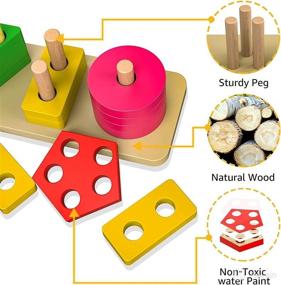 img 1 attached to Montessori Sorting Toddlers Learning Wooden