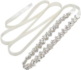 img 4 attached to SWEETV Rhinestones Wedding Headband for Bridesmaids & Women's Accessories - Belt