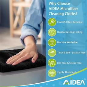 img 2 attached to 🧼 AIDEA Microfiber Cleaning Cloth-12PK: Lint-Free, Streak-Free Towels for Kitchen, Bathroom, Glass - 12"x 12" Multi-Purpose Rags