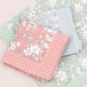 img 1 attached to 18X18" Floral Print Handkerchiefs For Women - 100% 60S Cotton Hankies Perfect For Weddings & Parties By Houlife