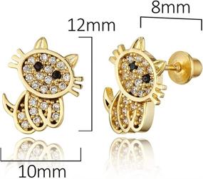 img 3 attached to Sterling Silver Plated Zirconia Screwback Earrings for Girls' Jewelry