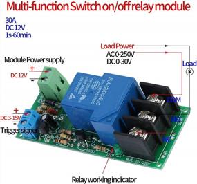 img 3 attached to Timer Relay Module 0~60M DC12V 30A Delay On/Off Switch Timer Relay Adjustable Multifunctional Timer Relay Module For Timer Operating Equipment