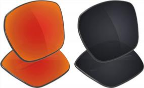 img 4 attached to Ruby + Black Polarized Replacement Lenses For Costa Del Mar Diego Sunglasses - Galvanic Combo Pack