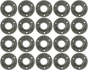 img 4 attached to 1" Malleable Cast Iron Black Floor Flange 20 Pack Fit For Steampunk Furniture,Industrial Supplies, Floral, Lamps, Hanging Racks, Shelves DIY And So On