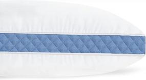 img 1 attached to Oakias King Gusseted Pillows Set Of 2 In Blue - 18 X 36 Inches King Sized Pillows For Side Sleepers - Gusseted And Soft Pillows For Stomach Sleepers - Easy To Maintain And Care