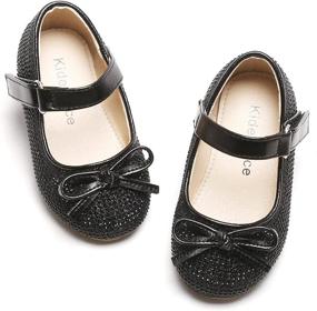 img 4 attached to 🩰 Adorable Kiderence School Ballerina Shoes for Little Girls in Flats - Perfect for Toddlers!