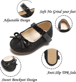 img 1 attached to 🩰 Adorable Kiderence School Ballerina Shoes for Little Girls in Flats - Perfect for Toddlers!