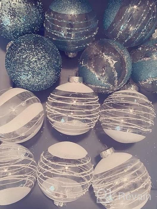 img 1 attached to Set Of 25 Blue Shatterproof Large Clear Plastic Christmas Ball Ornaments With Stuffed Delicate Decorations - 60Mm/2.36" Size For Christmas Tree Decoration review by Candice Cooksey