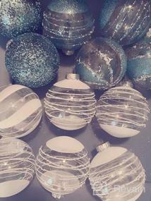 img 6 attached to Набор из 25 синих небьющихся больших прозрачных пластиковых рождественских шаров с изящными мягкими украшениями - размер 60 мм / 2,36 дюйма для украшения рождественской елки