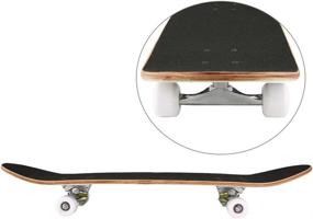 img 1 attached to Beginner Skateboard: 31" X 8" Complete PRO Skateboard With 9 Layers Of Canadian Maple Wood, Double Kick Tricks, And Concave Design - Perfect Gift For Kids, Boys, Girls, And Youths