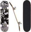 beginner skateboard: 31" x 8" complete pro skateboard with 9 layers of canadian maple wood, double kick tricks, and concave design - perfect gift for kids, boys, girls, and youths logo