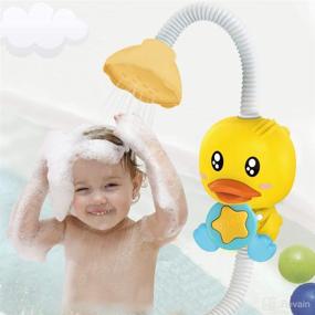 img 4 attached to 👶 Baby Shower Head for Bath - Interactive Baby Sprinkler Bath Toy & Water Sprayer with Suction Cups - Safe & Fun Toddler Shower Toy