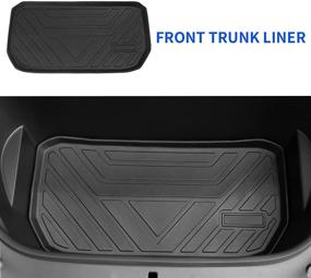 img 3 attached to Powoq Fit Tesla Model Y Trunk Mat Floor Mats Cargo Mat Cargo Liner Floor Liner Trunk Liner For 2020 2021 2022 Tesla Model Y 5-Seater Accessories (Four Trunk Mats Floor Mats)