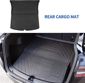 img 2 attached to Powoq Fit Tesla Model Y Trunk Mat Floor Mats Cargo Mat Cargo Liner Floor Liner Trunk Liner For 2020 2021 2022 Tesla Model Y 5-Seater Accessories (Four Trunk Mats Floor Mats)