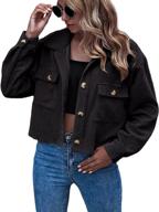 eteviolet cropped corduroy jackets pockets women's clothing ~ coats, jackets & vests logo