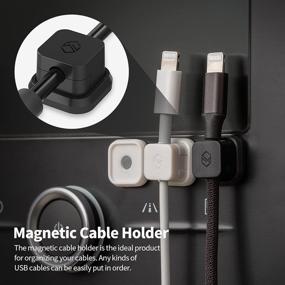 img 3 attached to Sinjimoru Magnetic Cable Clips: Versatile Cable Management Solution for Car and Office Supplies - Self Adhesive Cable Organizer Clip - Magnetic Cable Holder (3pcs Black)