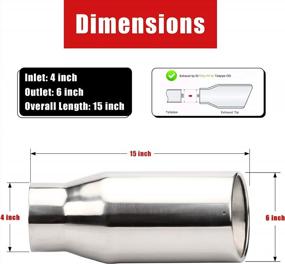 img 3 attached to Universal Stainless Steel 4 Inch Inlet Exhaust Tip With Bolt-On Clamp Design And Ball End L Wrench - Ideal For Trucks And Cars - Chrome Polished Finish, 6 Inch Outlet, And 15 Inch Overall Length