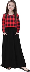 img 4 attached to KYMIDY Girls Buffalo Sleeve Holiday Girls' Clothing : Dresses
