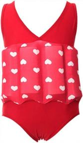img 4 attached to Kids Boys Girls Adjustable Buoyancy Swimsuit Floatation Vest One Piece Swimwear Bathing Suit