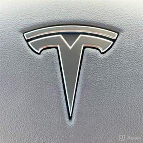 img 1 attached to 🚗 Tesla Model S Custom Cut Graphics Logo Decal Wrap Set - 14-pc Matte Black Nosecone Style