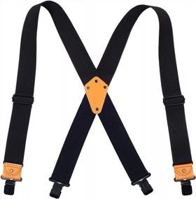 img 3 attached to Get Work Done In Style: Heavy-Duty Adjustable Men'S Suspenders With 2" Wide Elastic Braces
