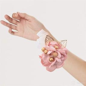 img 1 attached to 🌸 Blossoming Delight: Baby in Bloom Sash & Wrist Corsage Kit - Perfect Blush Peach Baby Shower Sash, Favored by New Moms