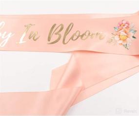 img 2 attached to 🌸 Blossoming Delight: Baby in Bloom Sash & Wrist Corsage Kit - Perfect Blush Peach Baby Shower Sash, Favored by New Moms
