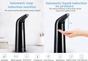 img 2 attached to JETWELL Automatic Sensor Hand Soap Dispenser, Touch-Less Liquid Drop Dispenser For Bathroom And Kitchen, 14OZ/400ML ABS Drop Dispenser(Black)