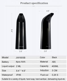 img 3 attached to JETWELL Automatic Sensor Hand Soap Dispenser, Touch-Less Liquid Drop Dispenser For Bathroom And Kitchen, 14OZ/400ML ABS Drop Dispenser(Black)