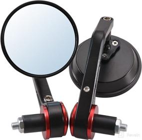 img 4 attached to TUINCYN 7/8 Inch 22MM Motorcycle Handle End Rearview Mirrors Universal Round Aluminum Rear View Mirror Adapter Black For Yamaha Honda Triumph Ducati Suzuki BMW Buell Ducati Kawasaki(Black)