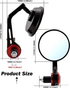 img 3 attached to TUINCYN 7/8 Inch 22MM Motorcycle Handle End Rearview Mirrors Universal Round Aluminum Rear View Mirror Adapter Black For Yamaha Honda Triumph Ducati Suzuki BMW Buell Ducati Kawasaki(Black)