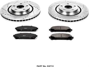 img 2 attached to 🔥 The Ultimate Performance Upgrade: Power Stop K4713 Front Z23 Carbon Fiber Brake Pads with Drilled & Slotted Brake Rotors Kit