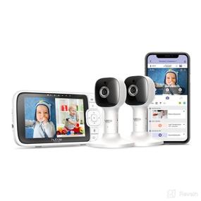 img 4 attached to 👶 Hubble Connected Cloud Twin-5" Smart Baby Monitor with Camera and Audio-Dual Wireless Monitoring System-Two-Way Intercom, Night Light, Sleep Trainer, Room Temperature & Lullabies, White, 2-Cameras